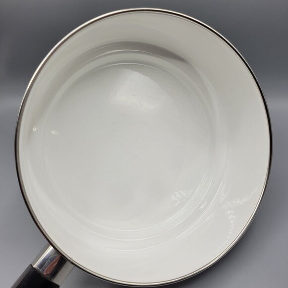 Vintage MCM Prestige Japy Marne Enamel Paisley Floral Sauce Pan w Lid France - Picture 4 of 16